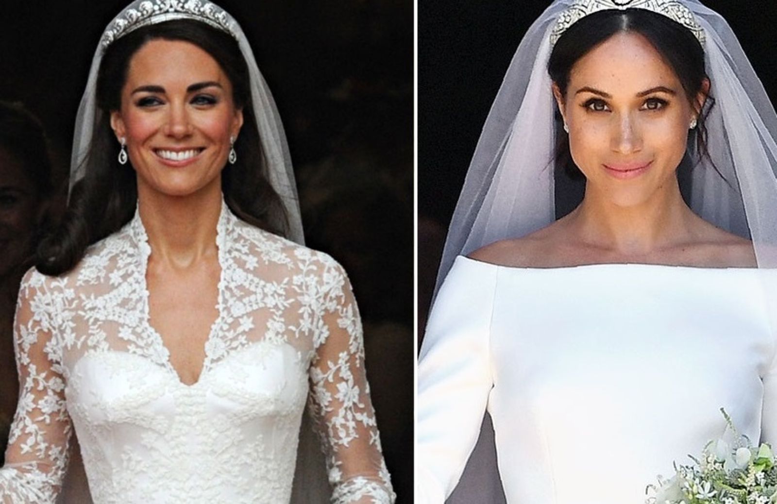 Meghan Markle e Kate Middleton: look da matrimonio a confronto 