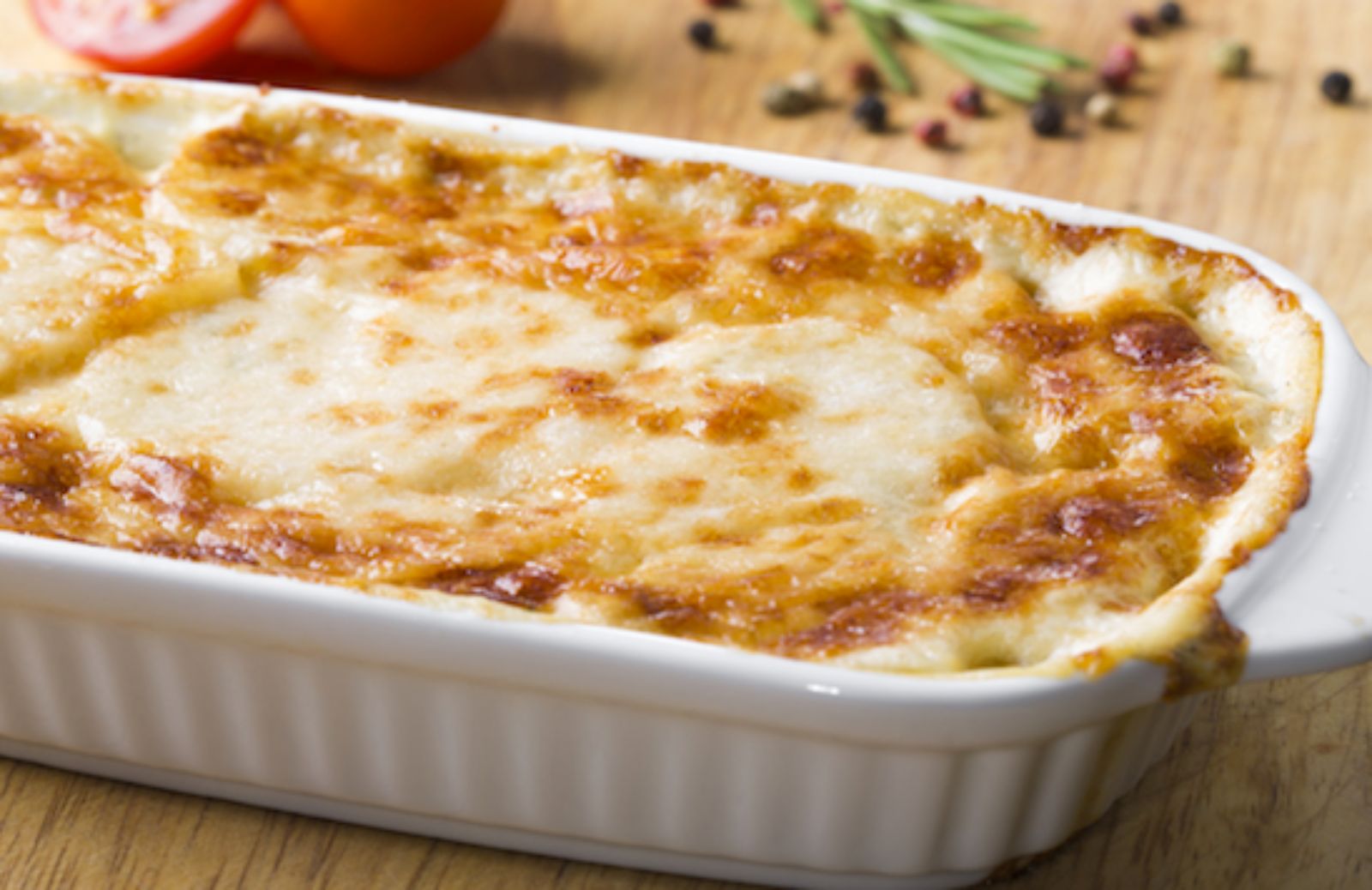 Patate al gratin con mozzarella e zucchine