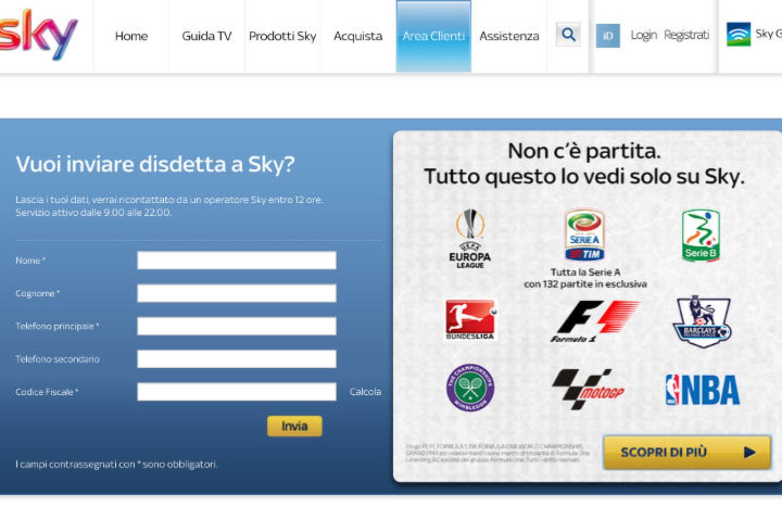 Come disdire l’abbonamento a Sky