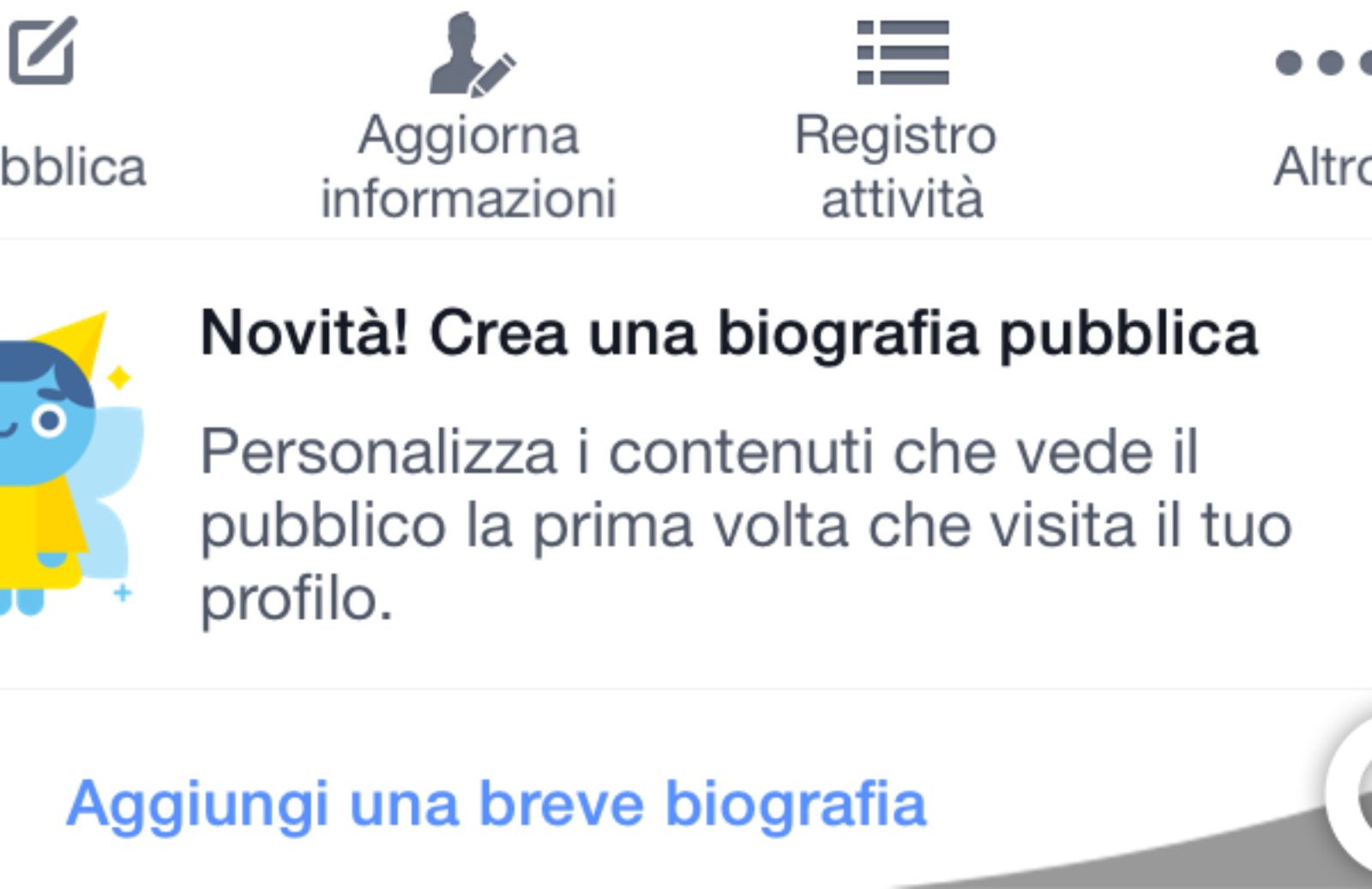 Con Facebook crei la tua “biografia pubblica