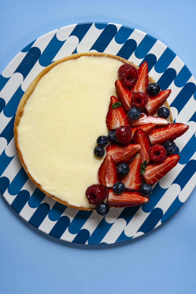 Crostata diplomatica e fragole