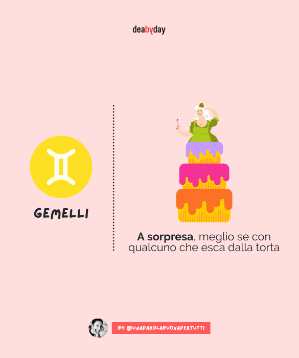 <p>A sorpresa, meglio se con qualcuno che esca dalla torta.</p>
