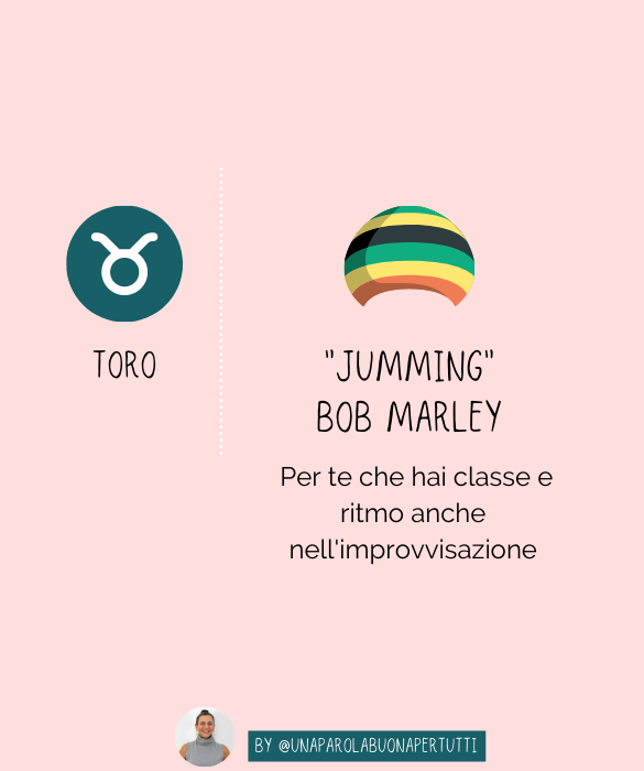 <p><em>Jamming</em> di <strong>Bob Marley</strong>, per te che anche nell'improvvisazione hai <strong>classe e ritmo</strong></p>
