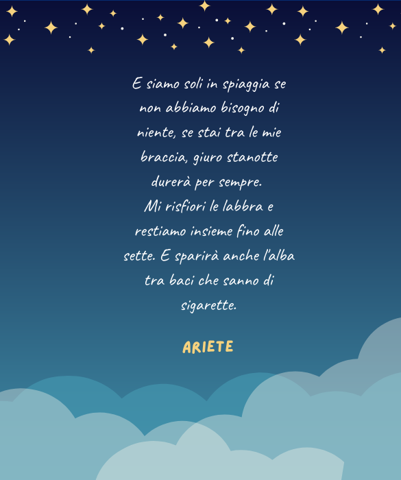 <p><em>L'ultima notte </em>è un concentrato di emozioni in perfetto stile Ariete, un racconto di fine estate in cui allegria e nostalgia si confondono l'una nell'altra.</p>
