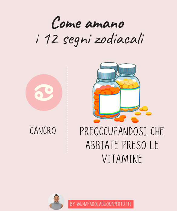 <p>Preoccupandosi che abbiate preso le vitamine.</p>
