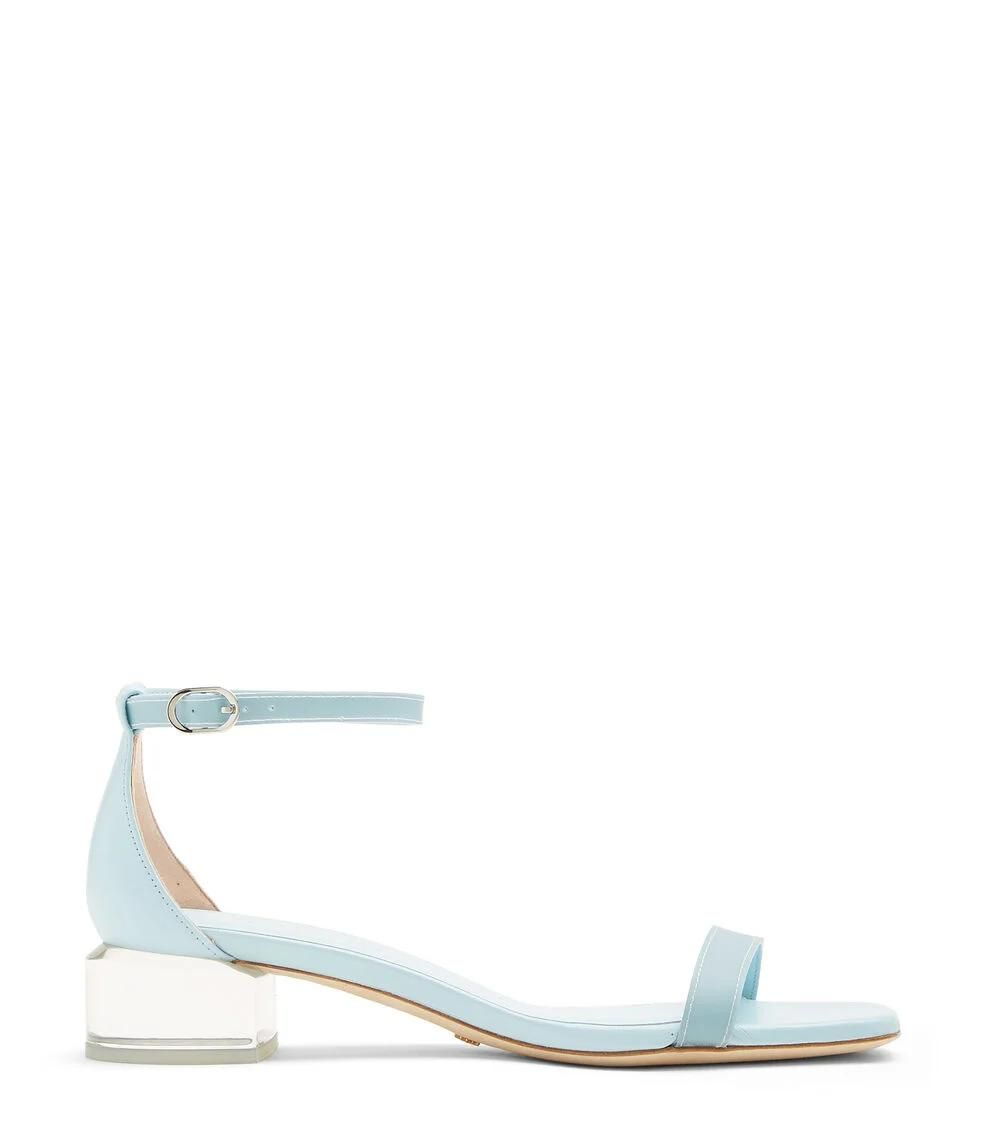 Stuart Weitzman - Sandali bassi con tacco in plexi