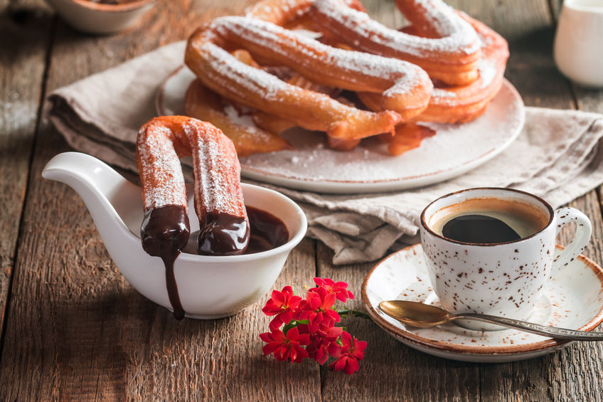 churros con cioccolata calda