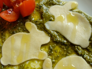 Coniglietti di pasta al pesto per Pasqua