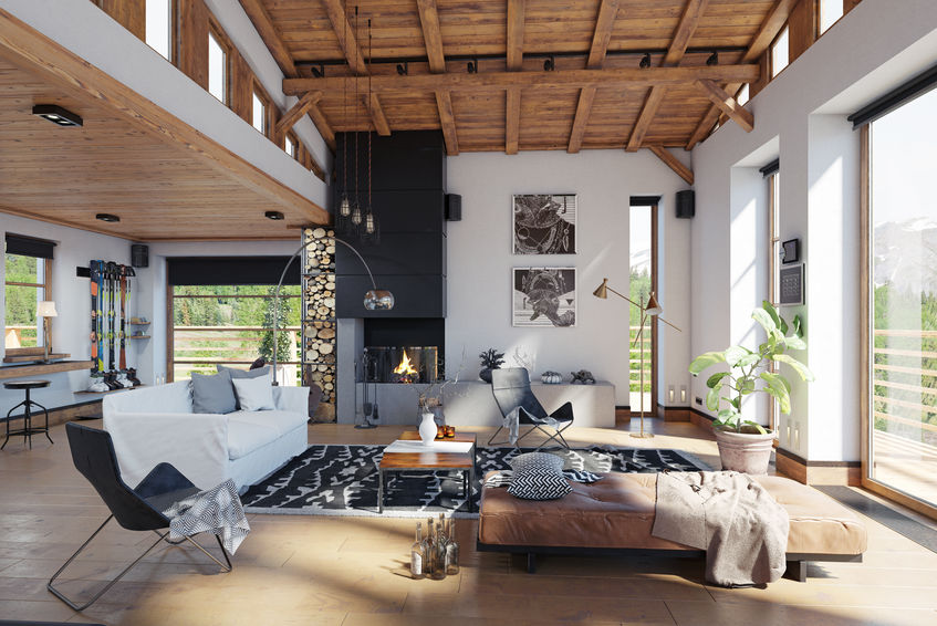 Zona living di un loft